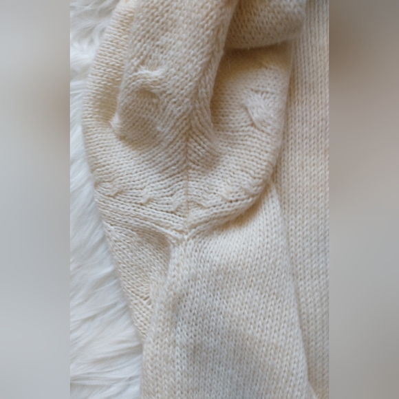 EUC Madewell Wallace cream ribbed crewneck acrylic/wool/mohair cable knit - Picture 7 of 14